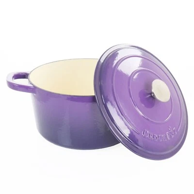 Crock-Pot Artisan 5 Quart Enameled Cast Iron Dutch Oven Lid in Lavender