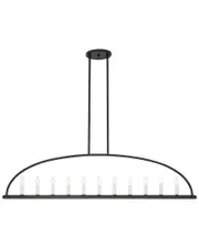 Crystorama Abbott 11-Light Black Linear Chandelier