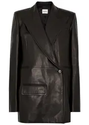 Khaite Jacobson Leather Blazer - Black - 8 (UK12 / M) 8 (UK12 / M)