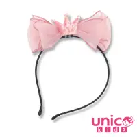 在飛比找momo購物網優惠-【UNICO】兒童 春夏新款粉色公主蝴蝶結皇冠髮箍(髮飾/配