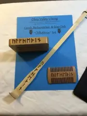 Norse Viking Bath Room Accessories- Beard Hair Brush, Soap Dish, Back Scratcher