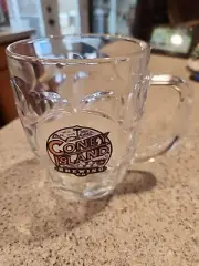Coney Island Brewing Co Glass Beer Mug Barware Advertising Dimples Thumbprint