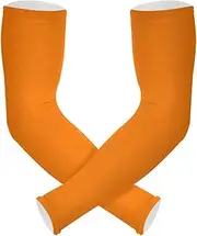 [Yoogain] UV Protection Cooling Arm Sleeves Orange Color Driving Sleeves for Volleyball, Basketball, Cycling Anti-Snag cubre brazos, Orange Color