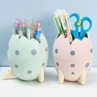 Lovely Pencil Case Egg Shape Art Pen Storage Container Kids Boys Girls