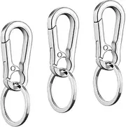 [FUWIND] 3pcs Detachable Alloy Keychain Clip With Durable Zinc Ring Clasp - Ideal for DIY Projects, Purse Charm Hook, Car Key Fob, Lanyard - for Men and Women