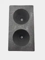 (2) Cavity 15 oz Cone Graphite Gold Ingot Mold for Gold & Silver Casting