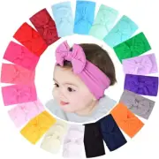 20pcs Baby Girls Nylon Headbands Turban Hair Bows Hair Band Elastic Hair -AU