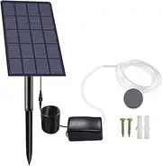 Solar Pond Aerator | Air Pump Oxygenator Solar Power,Low Noise Tool with Bubble Stone and Hose for Aquariums, Small Pools, Fishing, Landscaping