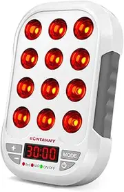 BONTANNY Portable Red Light Device, 660nm 850nm 1060nm Mini Handheld Red Light Panel with 12 Pcs Triple Chip LEDs, Rechargeable, Travel Case, Timer for Home Office & Gym, BO-60
