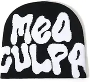 [WAMSOLE] Y2k Spider Beanie Hats MEA Culpa Knitted Hat Streetwear Headwear Winter Wool Acrylic Knit Skull Cap for Men Women
