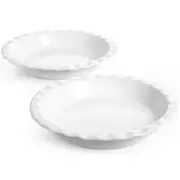 Ceramic Pie Pans for Baking, 9 Inches Pie Plate for Apple Pie, Round Baking D...