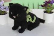 Wool Felt Cat Plush Toy Real Cat Handmade Art Doll Artist 5" for antique dolls