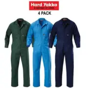 Hard Yakka 4 Pack Foundations Coverall Poly Cotton Blend Overalls Light Y00015