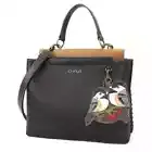 NEW Chala Converts Satchel Crossbody Tote Black Vegan CHICKADEE Coin Purse Bird