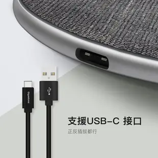 【GIGASTONE】10W布質無線充電盤｜iPhone15/LED感應燈/AirPods/Qi手機耳機//聖誕節禮物