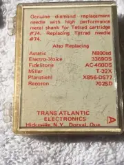 TAE Diamond Replacement Needle High Performance Metal Shank Tetrad #74 NOS