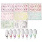 French Line Manicure Nail Stickers 16X Colorful Nail Decals Manicure Kits