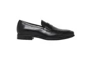 Mens Hush Puppies Norton Black Leather Dress Formal Slip On Shoes