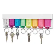 1Pack 8PCS Plastic Key Tags with Holder Tags Ring Screws & adhesive included Set