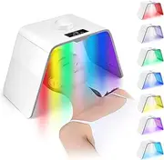 LED Face Light Therapy Mask, Hydrafacial Spray Red Light Therapy Mask, 7 Colors and Cycle Color LED Face Mask, Foldable LED Mask for Skincare
