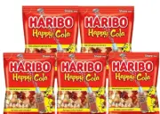 Haribo Gummi Candy Happy Cola Bottle Shaped 8 oz Ounce 5 Share Size Bags