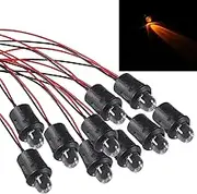 ATNSINC 10pcs DC 12V LED Diodes 10mm LED Light Lamp Bulb Prewired Emitting Diodes with Holder for DIY Home Decoration (Yellow)