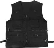[LIZEALUCKY] Men Outdoor Multi Pocket Vest Fishing Photography Reporters Vest Outdoor Multi Functional Vest It Is Suitable For Outdoor Sports Use