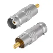 BNC Female to RCA Male Coaxial Connectors with Brass Pin for CCTV Security