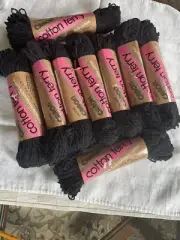 CARON Cotton Terry Yarn 9 Skeins #5019 Black
