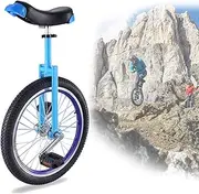 Adjustable Bike 16" 18" 20" Wheel Trainer Unicycle, Skidproof Tire Cycle Balance Use for Beginner Kids Adult Exercise Fun Fitness, Blue (Color, Blue, Size, 18 Inch Wheel),Blue,20 in. Durable TDF