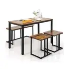 4 Piece Dining Table Set With Bench 2 Stools For 4 Persons For Kitchen