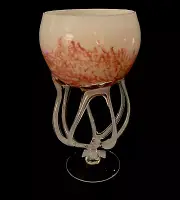 Hand Poured Poland Zorza Bergamont candle in Mouth Blown Jelly Fish Bowl NWT