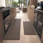 2pc Kitchen Floor Mats Set Non Slip Waterproof Anti Fatigue