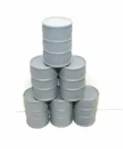 G SCALE OIL DRUMS primer gray 1/24 DIORAMA MODEL TRAIN CARGO SET OF 6