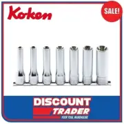 Koken 1/2″ Drive External E-TORX Deep Socket Set E10-E24 7 Piece - Made in Japan