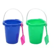 2 Pcs Fishing Bucket Toys Portable Sand Buckets Sandbox Child Toddler