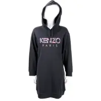 在飛比找Yahoo奇摩購物中心優惠-KENZO 品牌印花字母黑色連帽連身裙