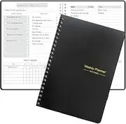 Moseem Weekly Planner Notebook, Undated A5 Planner Notebook Daily Planner To Do List Diary,Weekly Goals Planner with Habit Tracker 52 Weeks Planning for College Work Adhd Planner(Black)