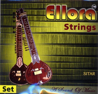 Ellora Complete Set Of Sitar Strings And Sympathetic Tarabh 7+13 German Roselu