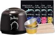Wax Warmer Hair Removal Kit with 1 Electric Wax Heater Pot, 10Pcs Wax Applicator Sticks, 4 Wax Beans Packs, 5Pcs Foil Bowl