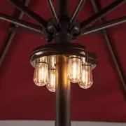 Nora·Gift Patio Umbrella Light with LED Edison Bulbs Battery Operation Cordle...