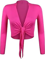 [Glamexx24] Women's Bolero Short Jacket Bolero Cardigan Elegant Bolero Evening Bolero Wedding Bolero Long Sleeve Bolero, Pinkuni, L-XL