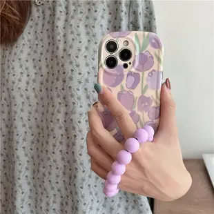 紫色鬱金香可掛式手機殼