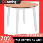 drop-leaf table round white natural wood 90x75 easy assembly 5370