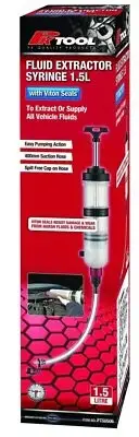 Pro-Kit OIL High Quality FLUID Gear Oil EXTRACTOR SYRINGE - 1.5LTR 400mm Hose
