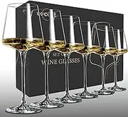 coccot Wine Glasses Set of 6,Crystal White Wine Glasses,Red Wine Glass Set,Long stem Wine Glasses,Clear Lead-Free Premium Blown Glassware (18.5oz,6 pack)