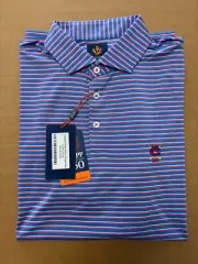 NWT MEN'S DONALD ROSS FERGUS POLO, SIZE: L, COLOR: AZURE/PETAL/WHITE (M23)