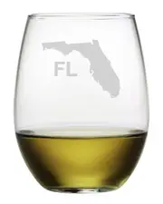 Susquehanna Glass "Florida" Set of 4 Stemless Wine Glasses