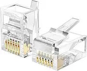 25PackTelephone Plug 6P6C RJ12 Modular Plug (6/6, Telephone Cord Connector)