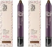 Style Edit Root Touch Up Stick - Medium Brown Root Concealer, Temporary Hair Color and Coverage Pen, Premium Shading Sponge, 0.11 oz, 2 Pack